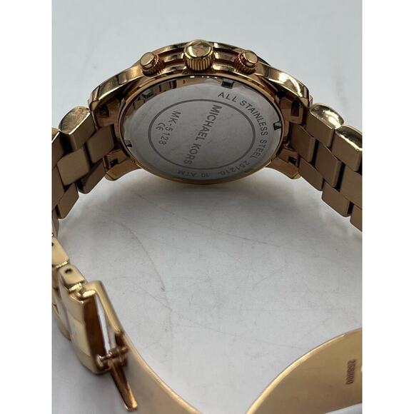 Michael Kors Runway Chronograph Rose Gold Stainless Steel Womens Watch MK5128 - Picture 8 of 14